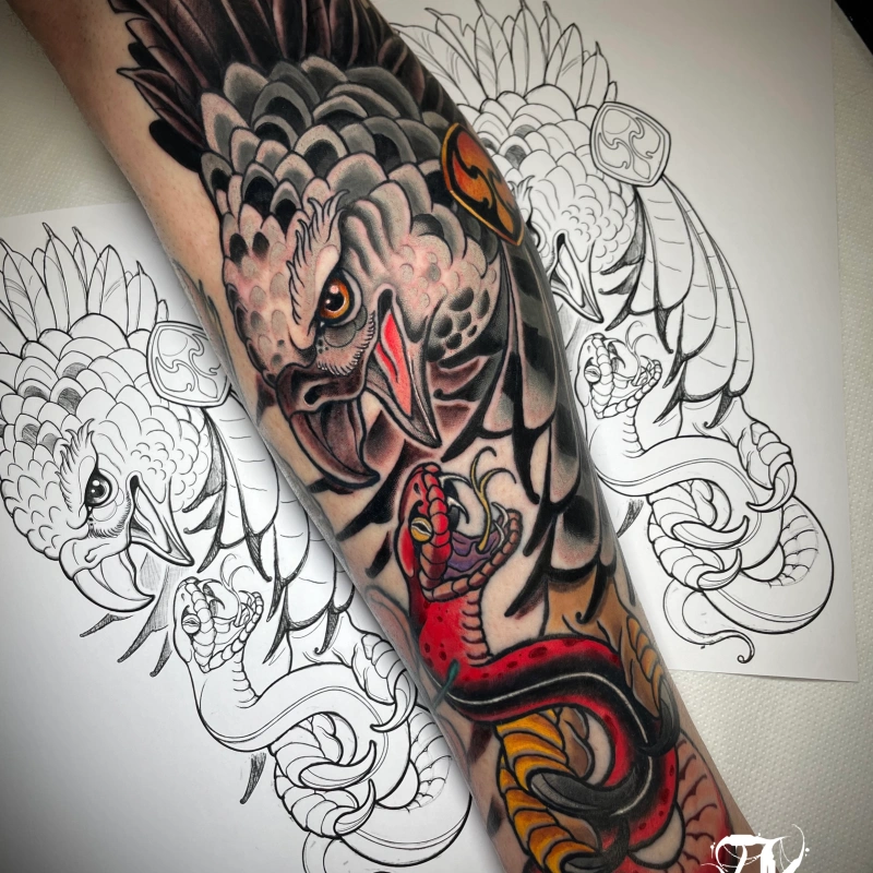 Top Neo-Traditional tattoo